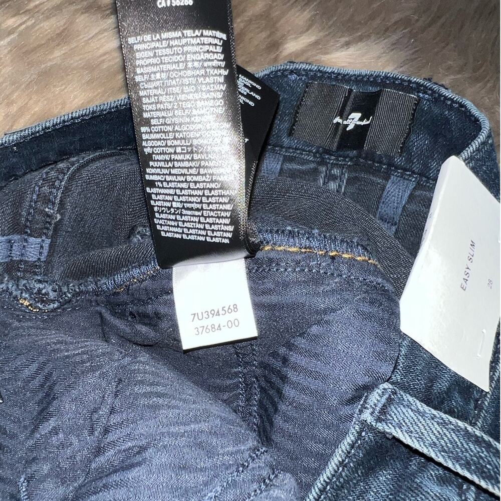 New 7 For All Mankind Womens Easy Slim Distressed Dark Denim Jeans size 28 - Picture 9 of 12